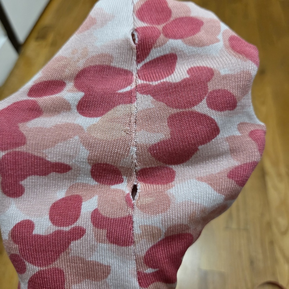 Ann Taylor Pink and White Splash 3/4 Sleeve Cardigan Silk Blend Size M - Picture 9 of 9